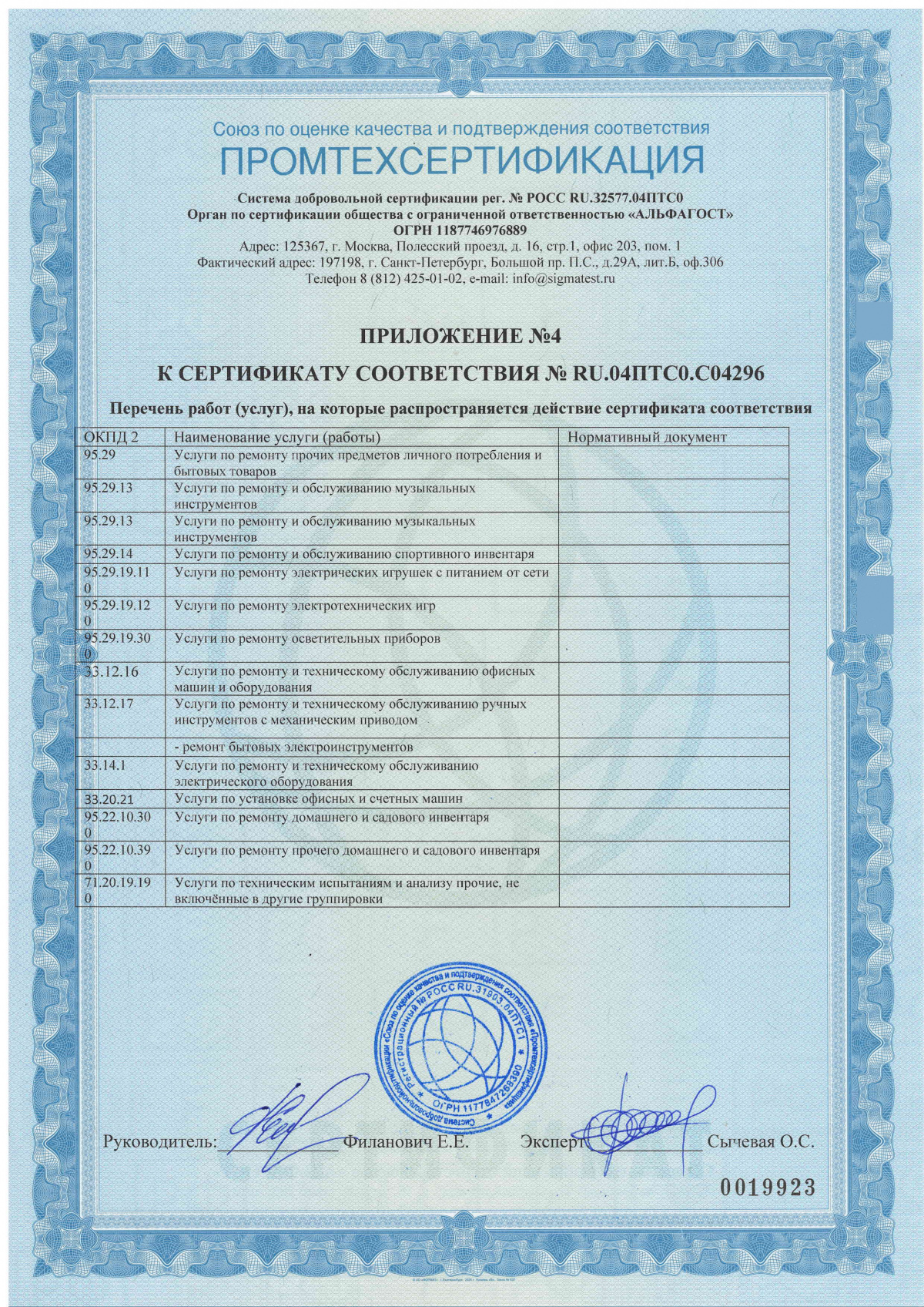 ���������� � 4 � ����������� � RU.04���0.�04296